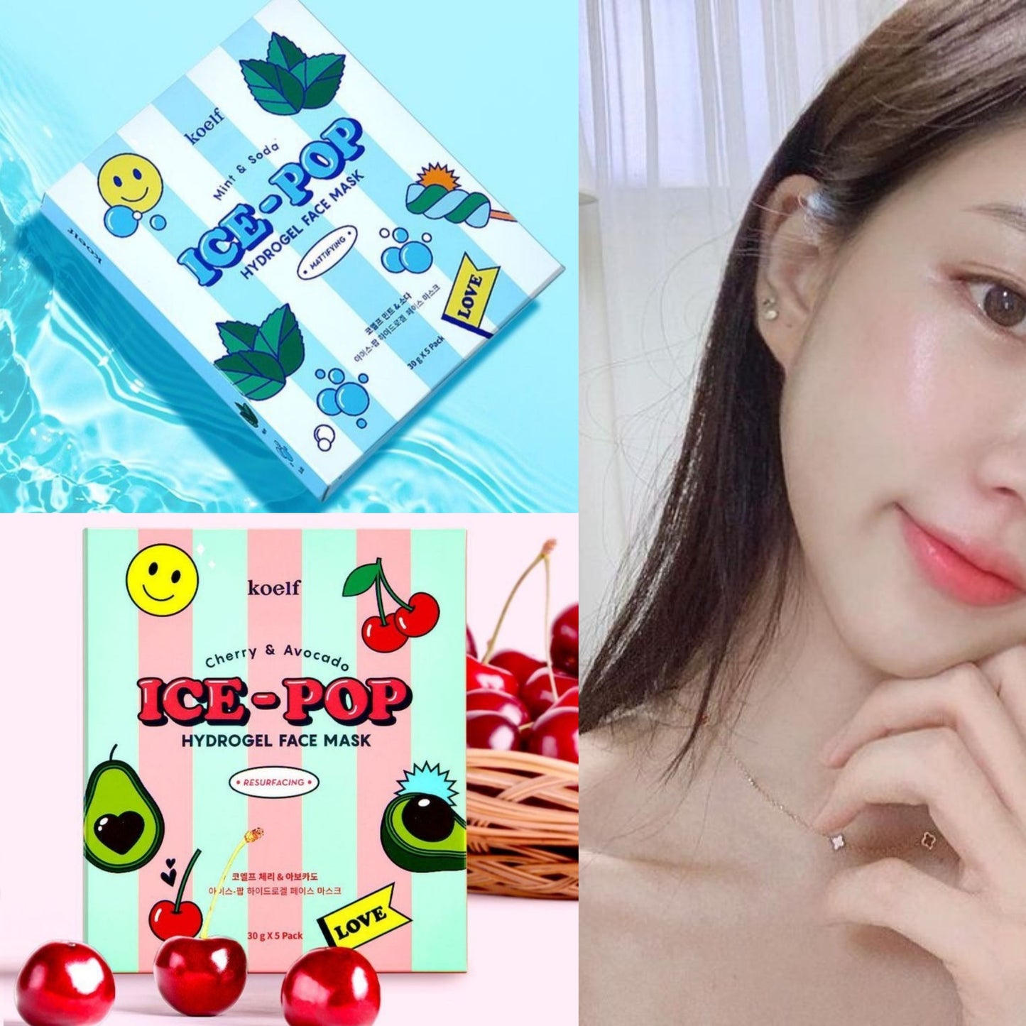 Ice pop hydrogel face mask