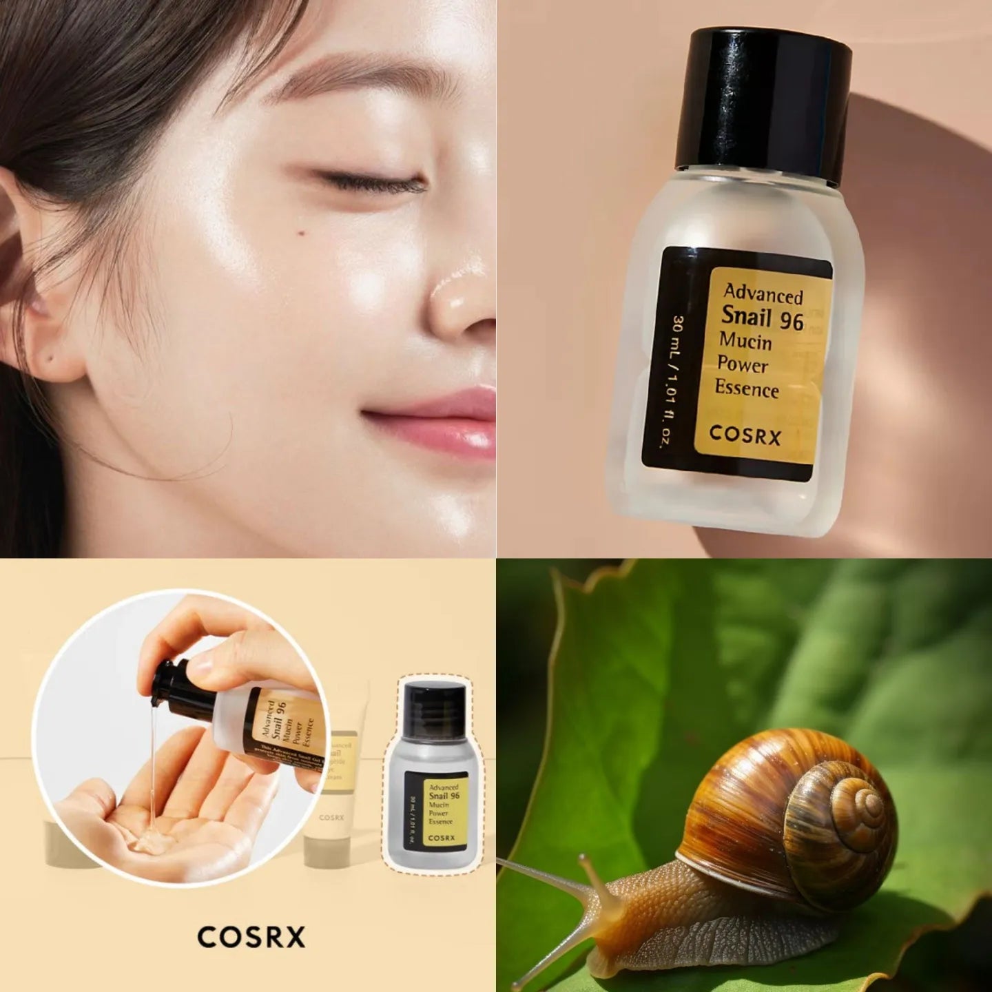 Cosrx Snail 96 Mucin Power Essence🔆 مصل الحلزون للبشرة الزجاجية وتوحيد لون البشرة وتجديد الخلايا
