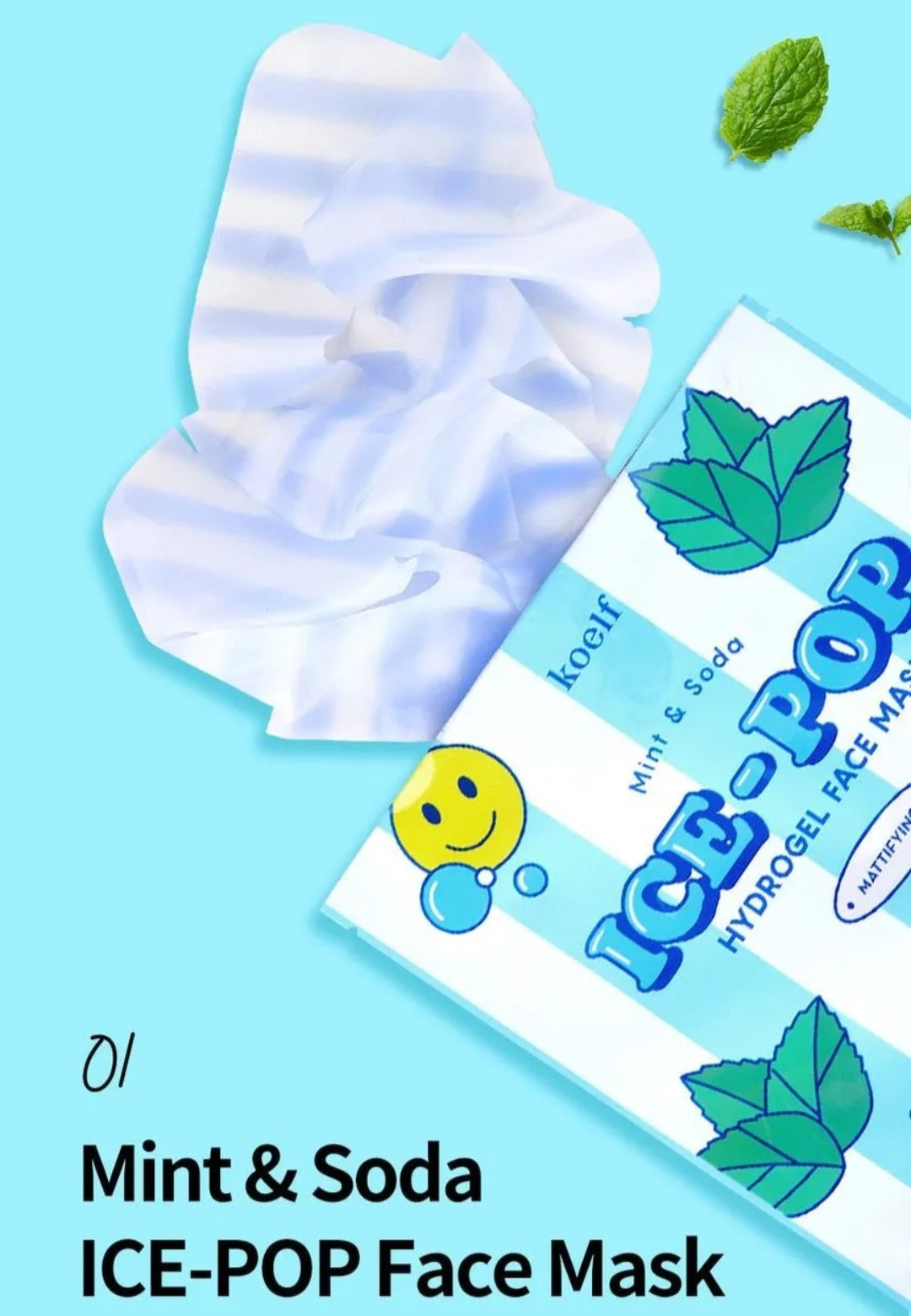 Ice pop hydrogel face mask