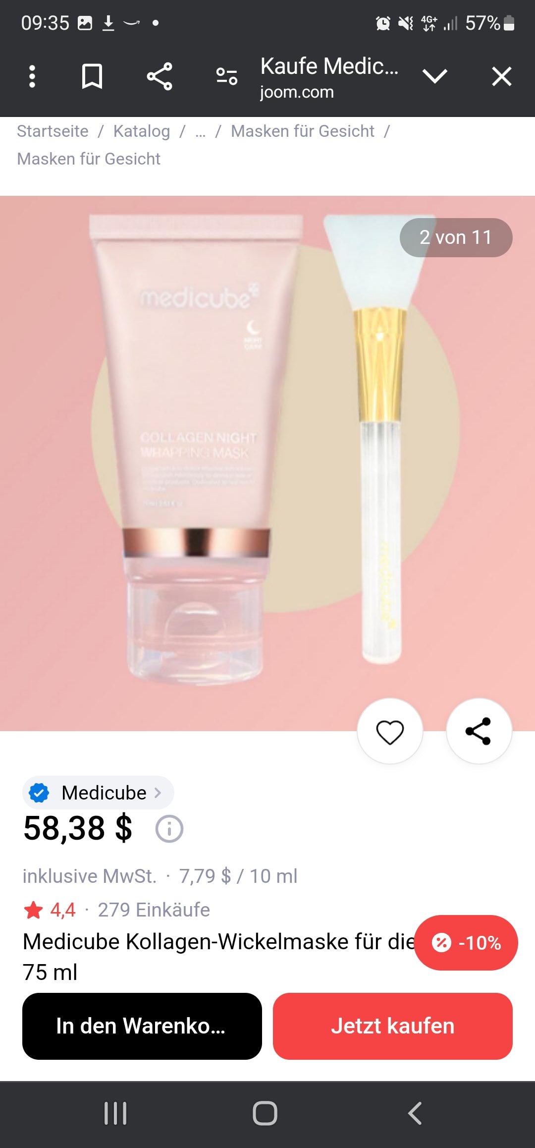 Medicube Kollegen night mask