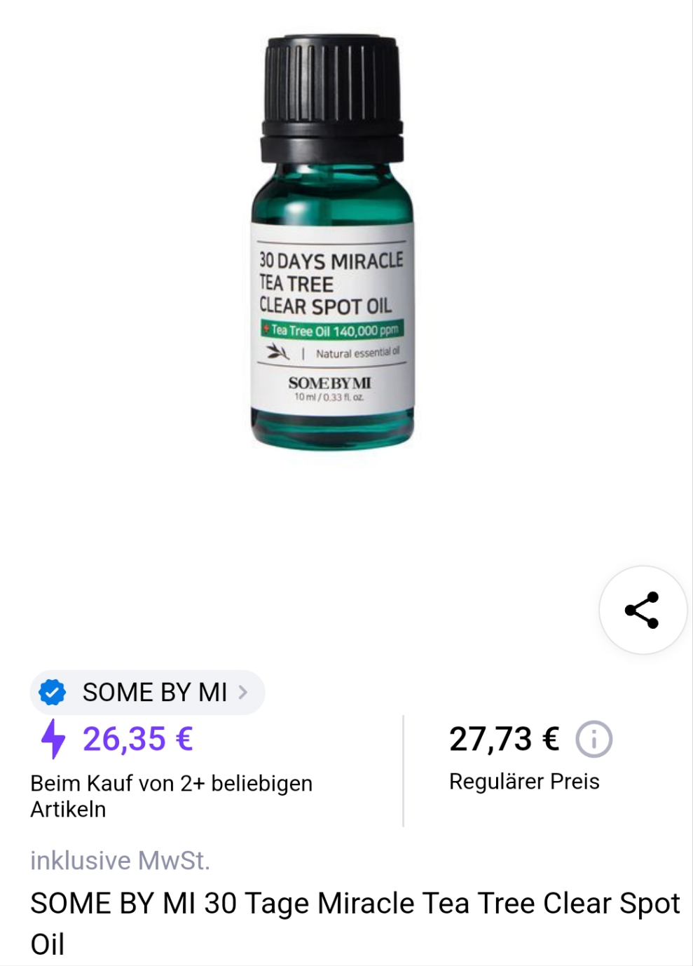 Som by mi 30 Day's miracle tea tree cleear spot🌿🍃
قطرات المعجزة لتجفيف الحبوب ب24h وحبوب المناسبات والحبوب المفاجئة وحبوب الرقبة والمؤخرة🍃🌿