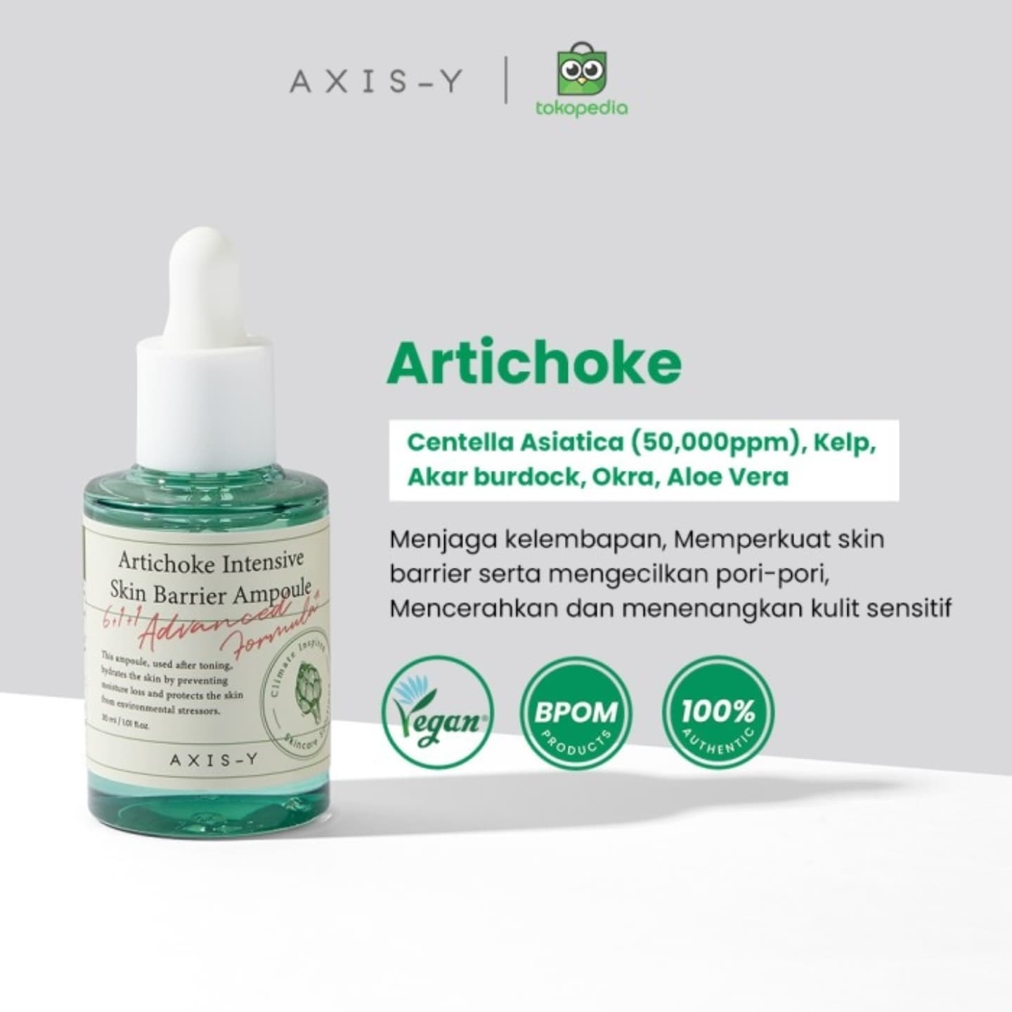 Axis-y Artichoke Intensive skin barrier Ampoule 💫☘️
اكسير معالجة الندبات حاجز البشرة المعرضة للحبوب  💫☘️